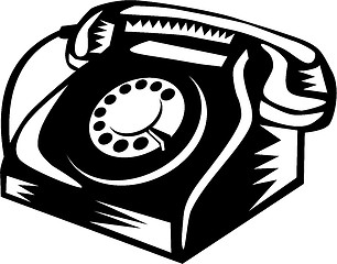 Image showing Telephone Vintage Woodcut