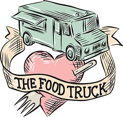Image showing Food Truck Heart Fork Etching