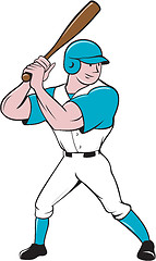 Image showing Baseball Player Batting Stance Isolated Cartoon