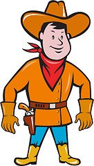 Image showing Cowboy Standing Drawing Gun Cartoon