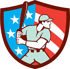 Image showing American Baseball Batter Hitter Shield Retro