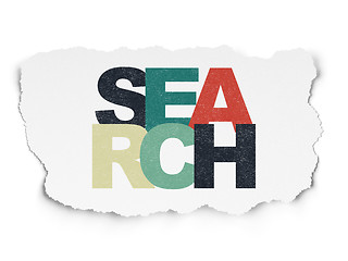 Image showing Web development concept: Search on Torn Paper background
