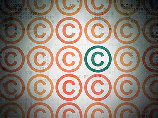 Image showing Law concept: copyright icon on Digital Paper background