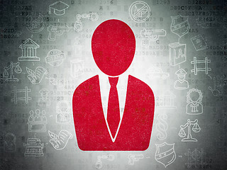 Image showing Law concept: Business Man on Digital Paper background