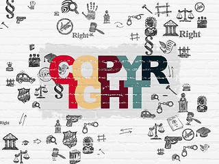 Image showing Law concept: Copyright on wall background