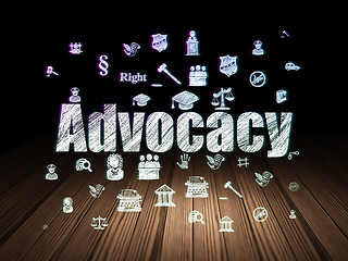 Image showing Law concept: Advocacy in grunge dark room