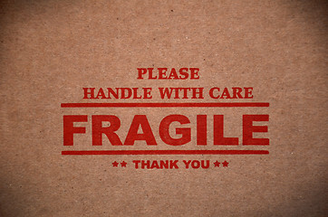 Image showing Fragile warning sign label