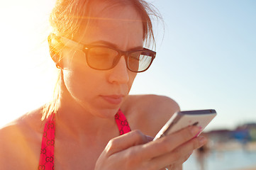 Image showing Woman at beach