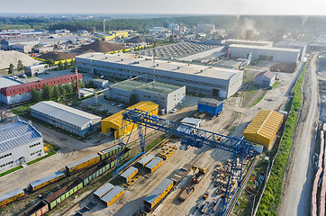 Image showing Aerial view on JSC Tyumenstalmost plant. Russia