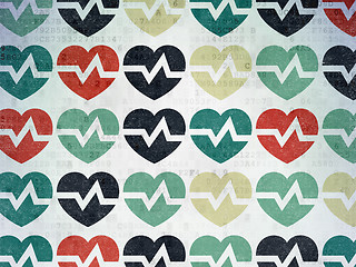 Image showing Health concept: Heart icons on Digital Paper background