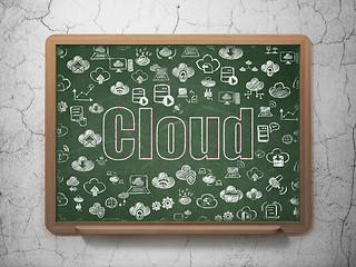Image showing Cloud computing concept: Cloud on School Board background