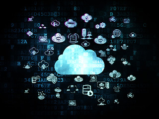 Image showing Cloud networking concept: Cloud on Digital background