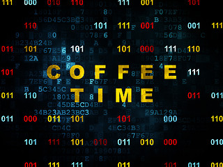 Image showing Timeline concept: Coffee Time on Digital background