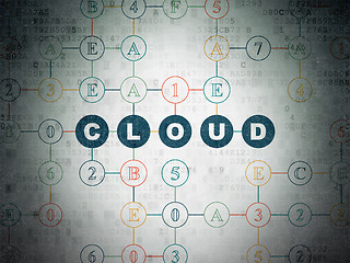 Image showing Cloud networking concept: Cloud on Digital Paper background