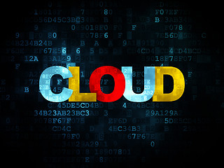 Image showing Cloud computing concept: Cloud on Digital background