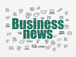 Image showing News concept: Business News on wall background