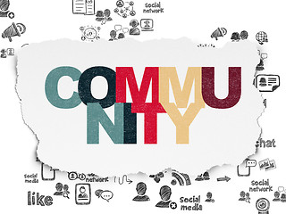 Image showing Social media concept: Community on Torn Paper background