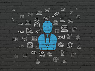 Image showing News concept: Business Man on wall background