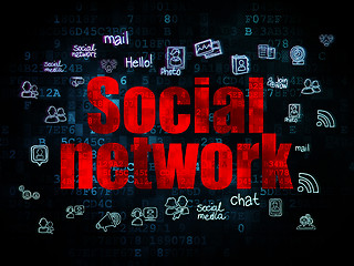 Image showing Social network concept: Social Network on Digital background