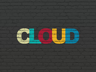 Image showing Cloud technology concept: Cloud on wall background