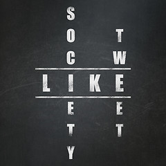Image showing Social media concept: word Like in solving Crossword Puzzle
