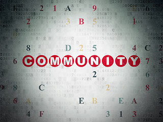 Image showing Social media concept: Community on Digital Paper background