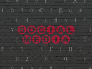 Image showing Social media concept: Social Media on wall background