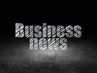 Image showing News concept: Business News in grunge dark room