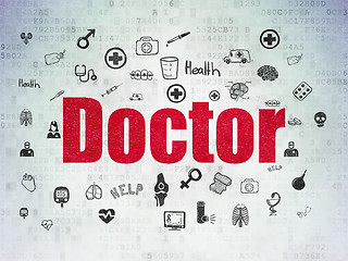 Image showing Medicine concept: Doctor on Digital Paper background