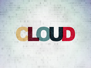 Image showing Cloud networking concept: Cloud on Digital Paper background