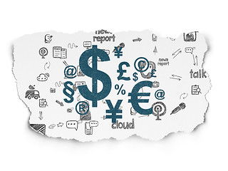 Image showing News concept: Finance Symbol on Torn Paper background