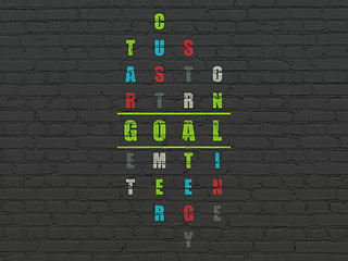 Image showing Marketing concept: word Goal in solving Crossword Puzzle