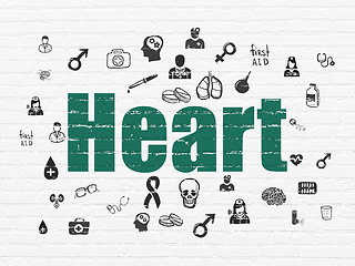 Image showing Medicine concept: Heart on wall background