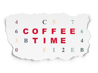 Image showing Time concept: Coffee Time on Torn Paper background