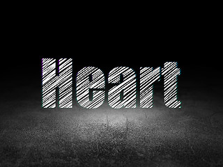 Image showing Healthcare concept: Heart in grunge dark room