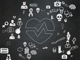 Image showing Healthcare concept: Heart on School Board background