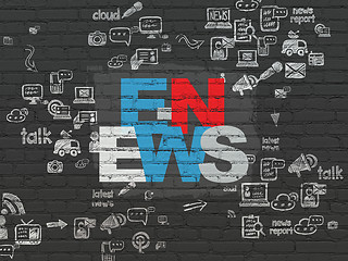 Image showing News concept: E-news on wall background