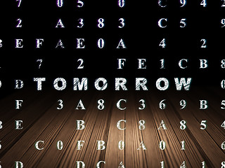 Image showing Timeline concept: Tomorrow in grunge dark room