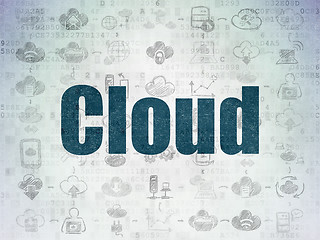 Image showing Cloud networking concept: Cloud on Digital Paper background