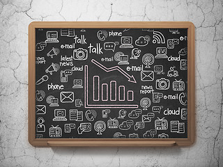 Image showing News concept: Decline Graph on School Board background