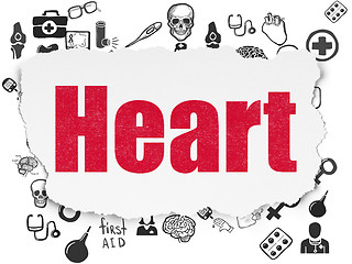 Image showing Medicine concept: Heart on Torn Paper background