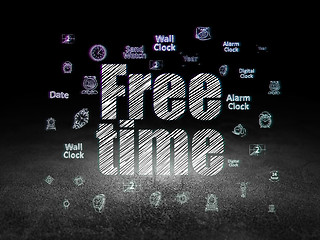 Image showing Timeline concept: Free Time in grunge dark room