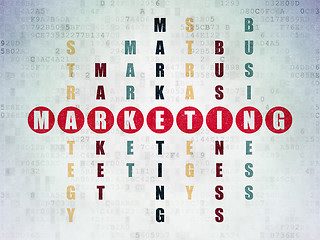 Image showing Marketing concept: word Marketing in solving Crossword Puzzle