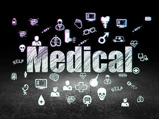 Image showing Health concept: Medical in grunge dark room