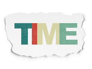 Image showing Timeline concept: Time on Torn Paper background