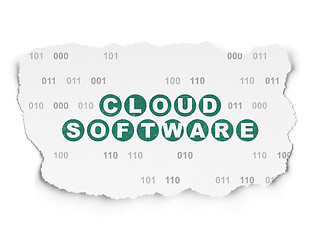 Image showing Cloud networking concept: Cloud Software on Torn Paper background