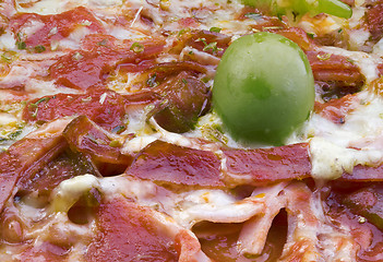 Image showing Bacon Pizza Detail