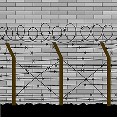 Image showing Barbed Wire Fence