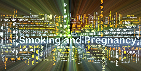 Image showing Smoking and pregnancy background concept glowing