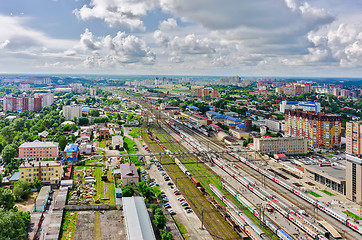 Image showing Tyumen railway node. Industrial district. Russia